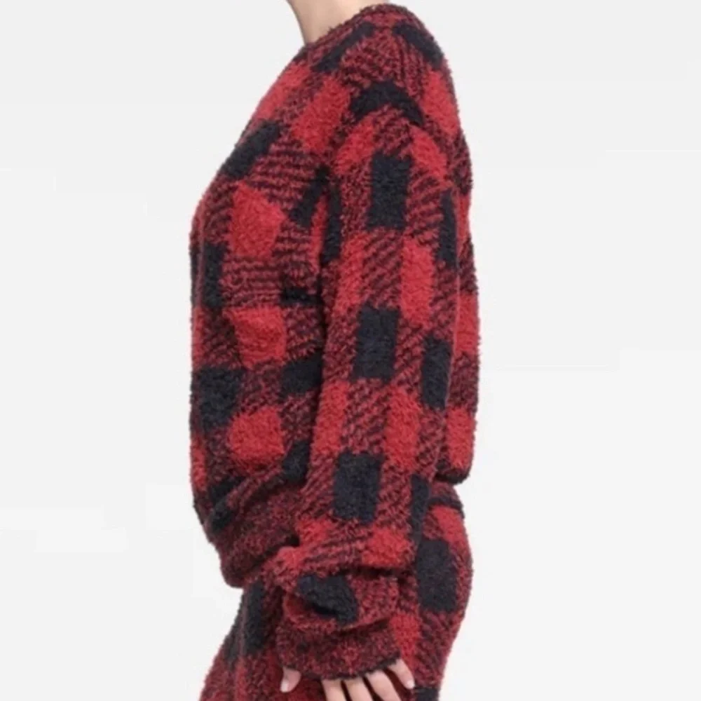 SKIMS plush buffalo plaid sweater S/M